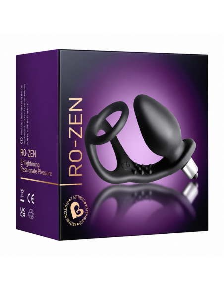 Rocks-off - ro-zen estimulador prostático vibrador con doble anillo 7 velocidades negro