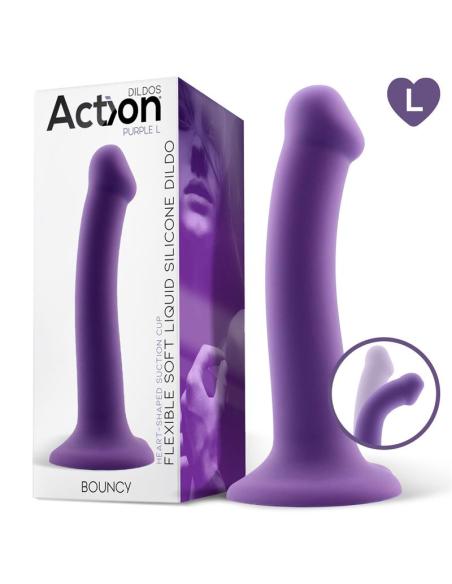 Bouncy Dildo Silicone Flexible Hiper Flexible 7.5 - 19 cm Talla L Púrpura