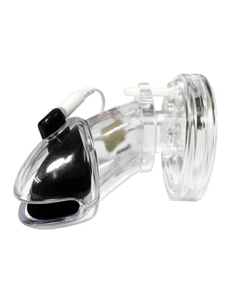 Hidden desire - extreme penis gear jaula de castidad con electroestimulación y control remoto transparente
