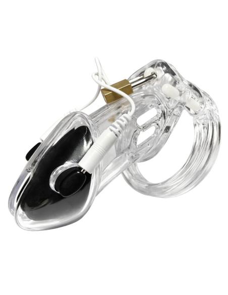 Hidden desire - extreme penis gear jaula de castidad con electroestimulación y control remoto transparente