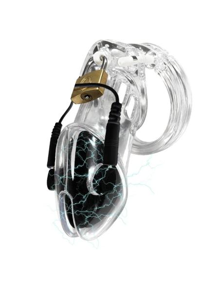 Hidden desire - extreme penis gear jaula de castidad con electroestimulación y control remoto transparente