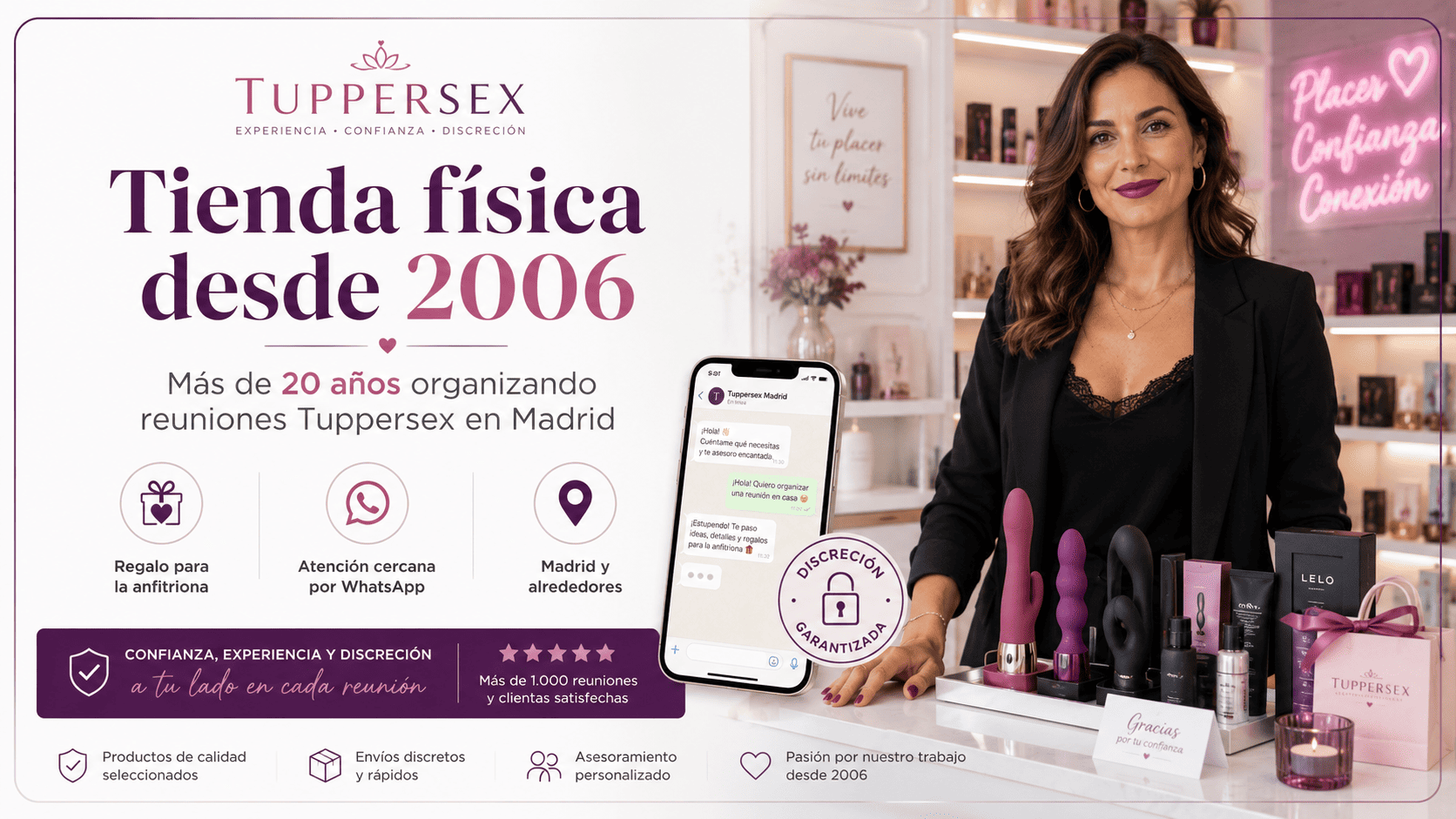 Tienda física desde 2006 para Tuppersex en móvil